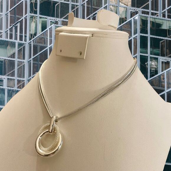 3 for $15 Clearance Dana Buchman Silver Tone Interlocking Circle Necklace - Picture 8 of 8